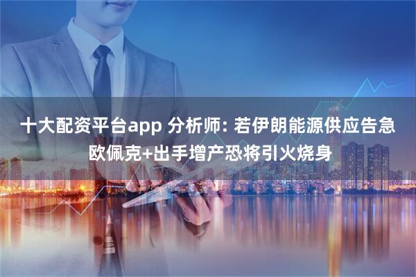 十大配资平台app 分析师: 若伊朗能源供应告急 欧佩克+出手增产恐将引火烧身