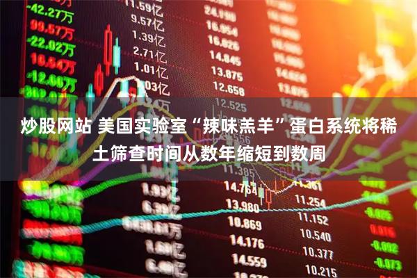 炒股网站 美国实验室“辣味羔羊”蛋白系统将稀土筛查时间从数年缩短到数周